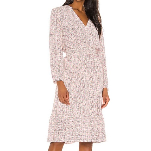 Rails Renata Floral Vines Smocked Waist Peasant Midi Dress Size Medium - Picture 1 of 8
